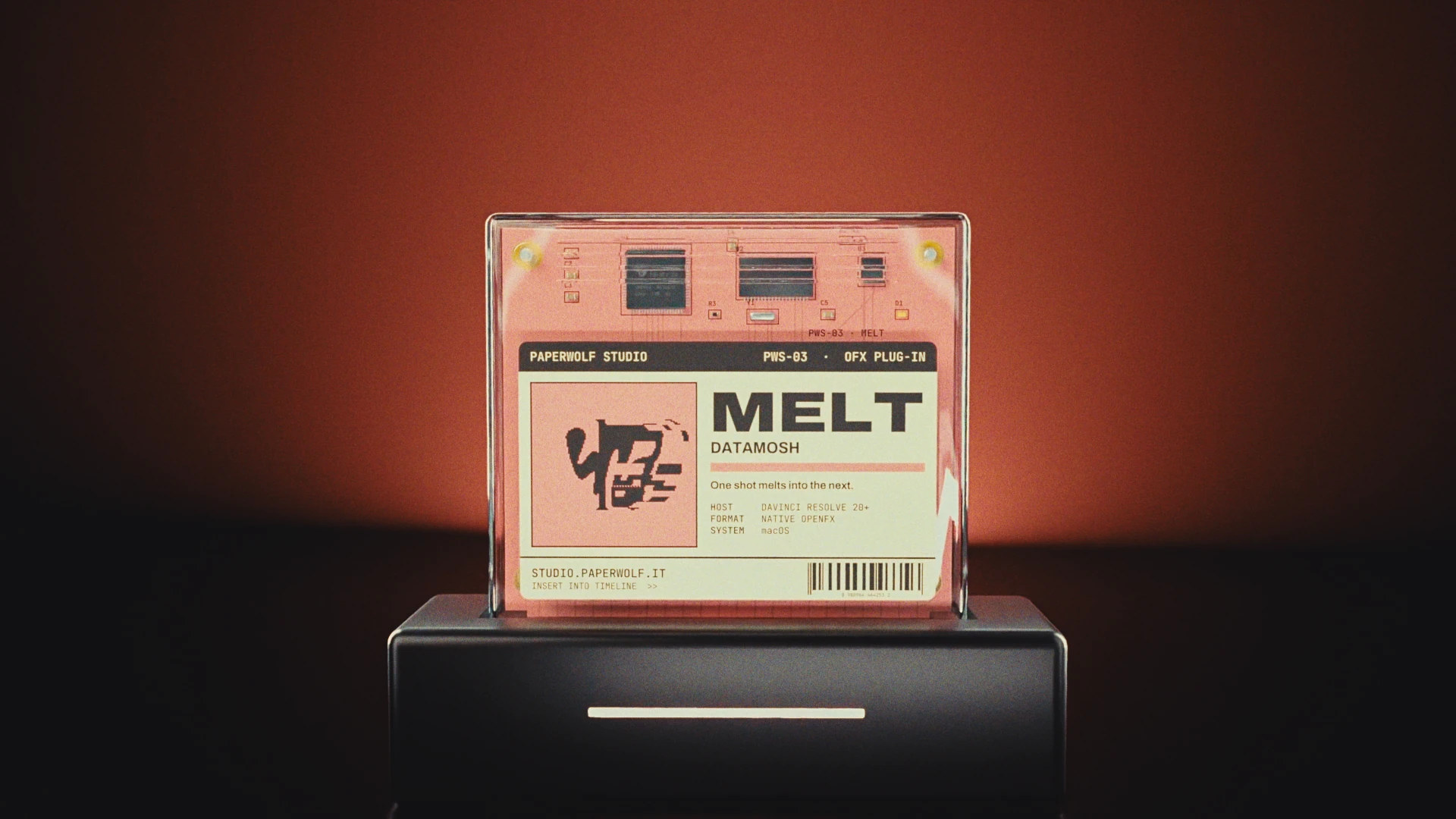 MELT cartridge seated in the Paperwolf dock