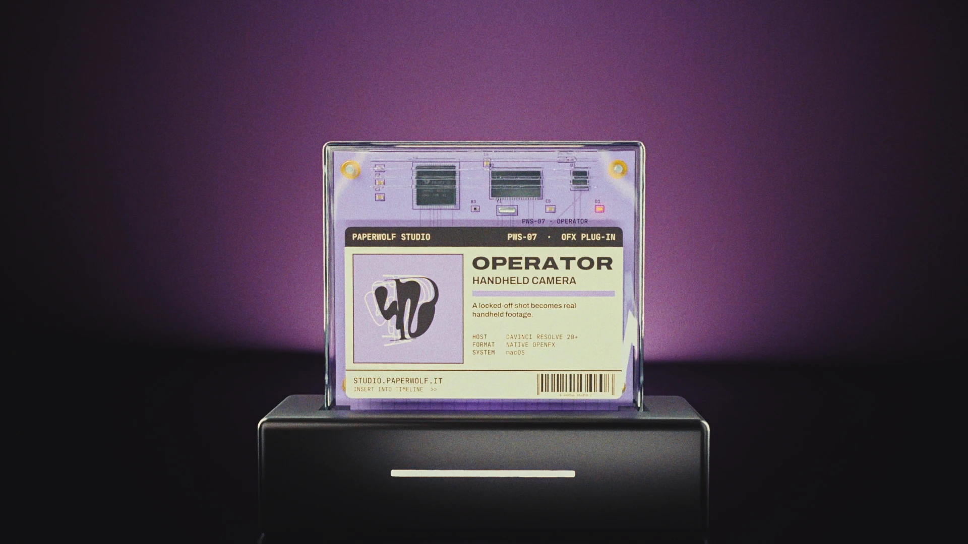 OPERATOR cartridge seated in the Paperwolf dock