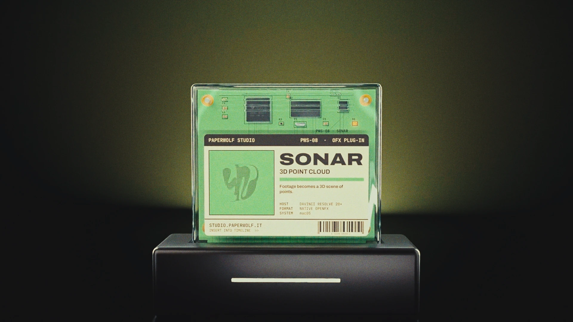 SONAR cartridge seated in the Paperwolf dock