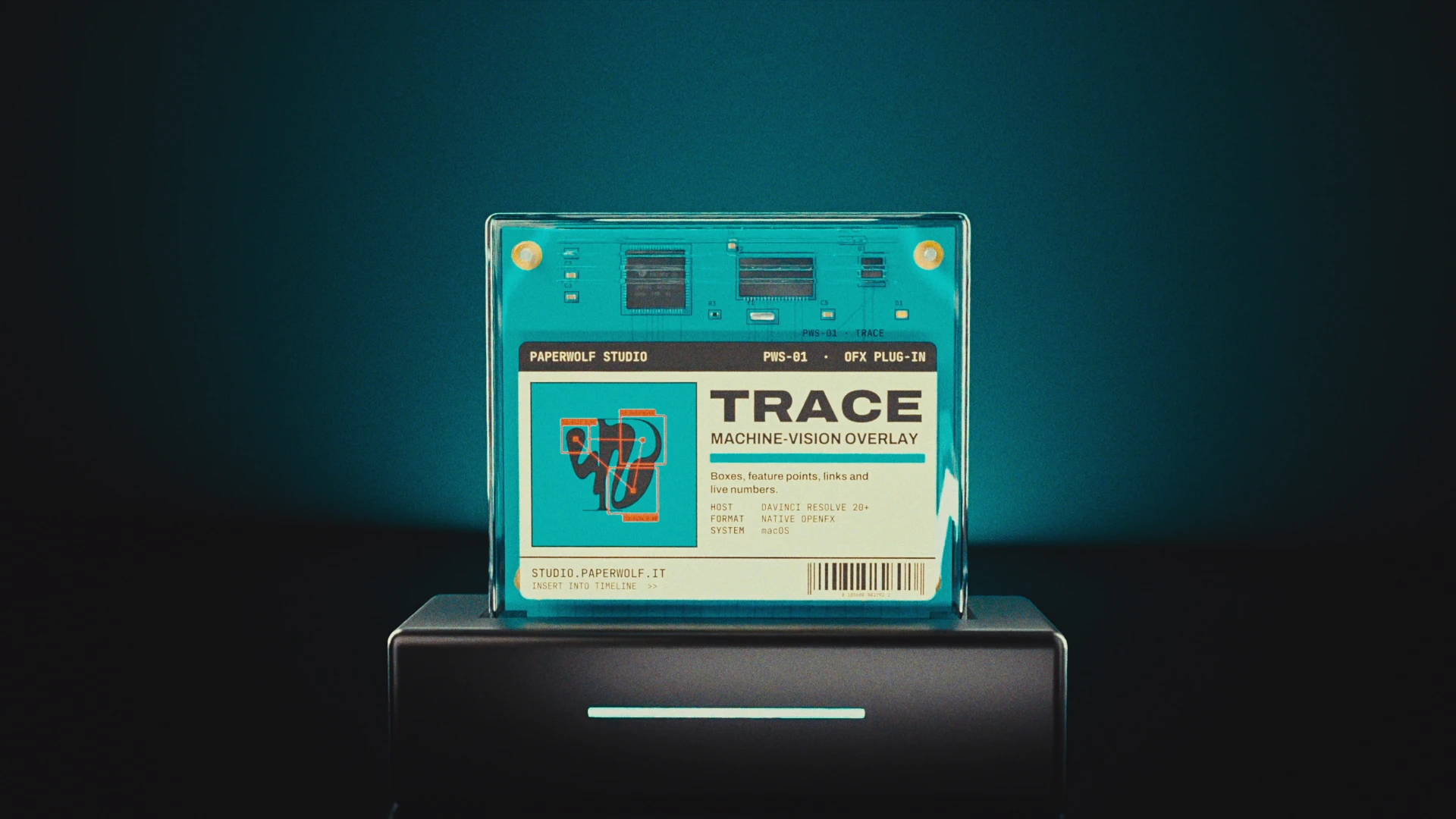TRACE cartridge seated in the Paperwolf dock